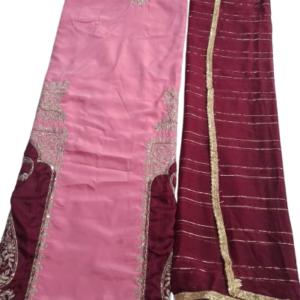 Blush Rose with Maroon Elegance