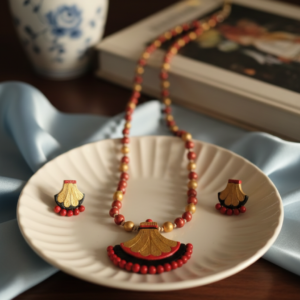 Crimson Red Pendant Jewellery Set