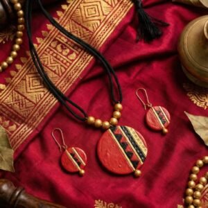 Hand-Painted Tribal Terracotta Jewellery set